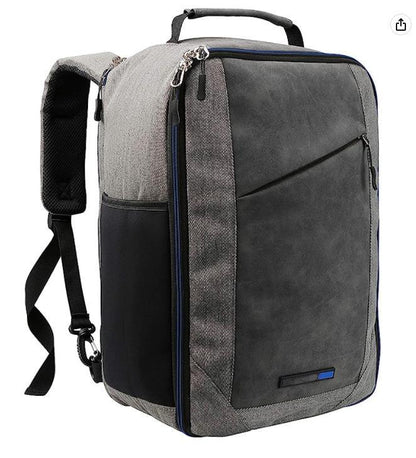 blue laptop backpack with recycled material and custom logo production