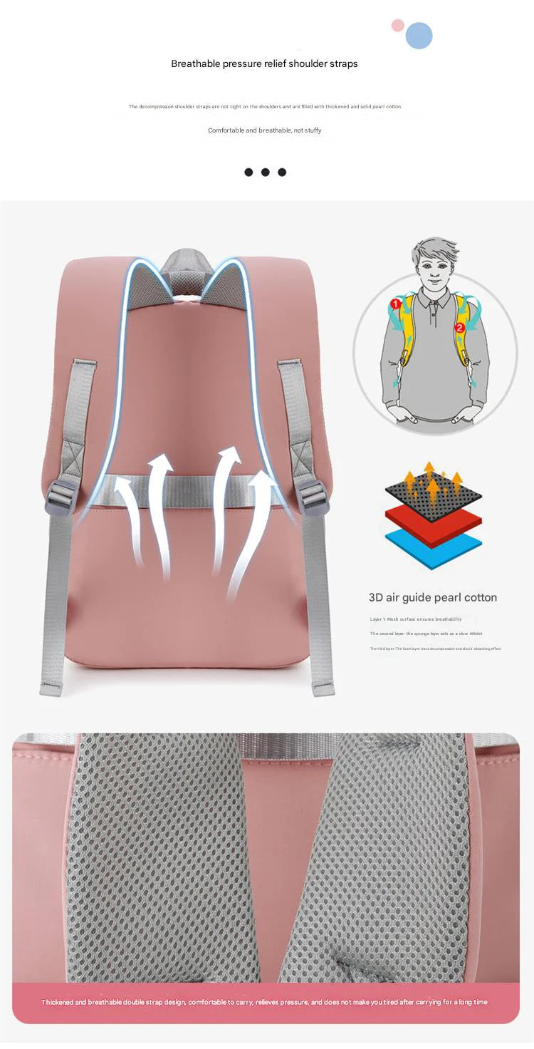 student backpack with breathable back panel and comfortable shoulder straps