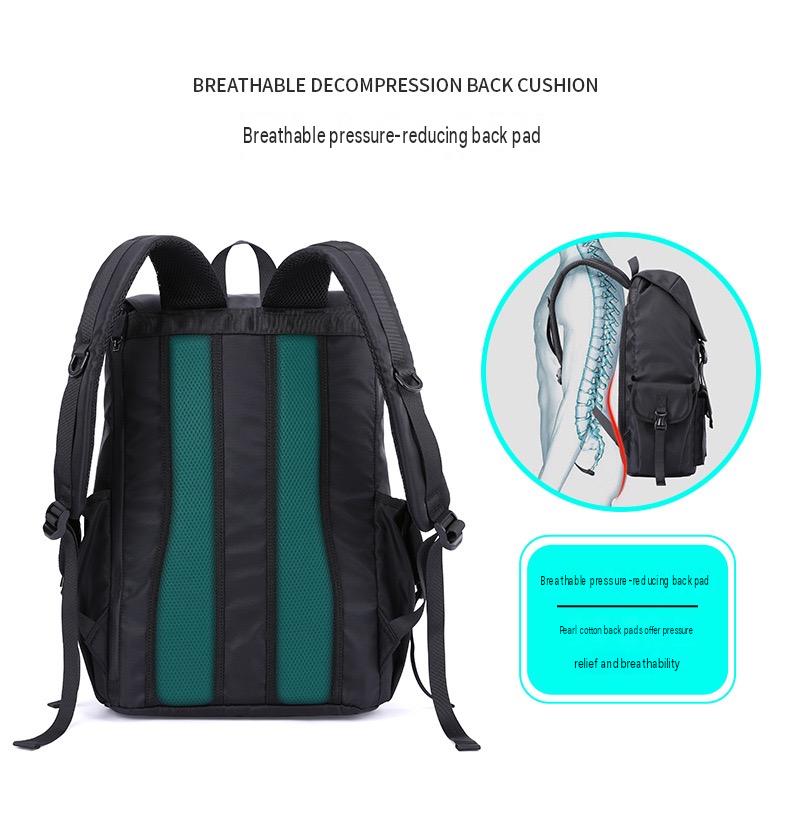 breathable pressure reducing back pad on custom laptop backpack with comfortable shoulder straps