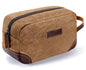 brown canvas dopp kit bag for men's grooming essentials