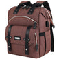 brown mommy backpack with waterproof fabric