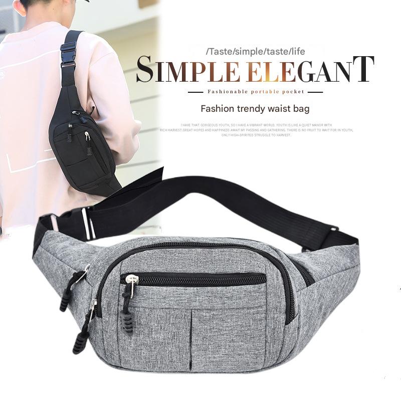gray polyester budget waist bag,custom,front
