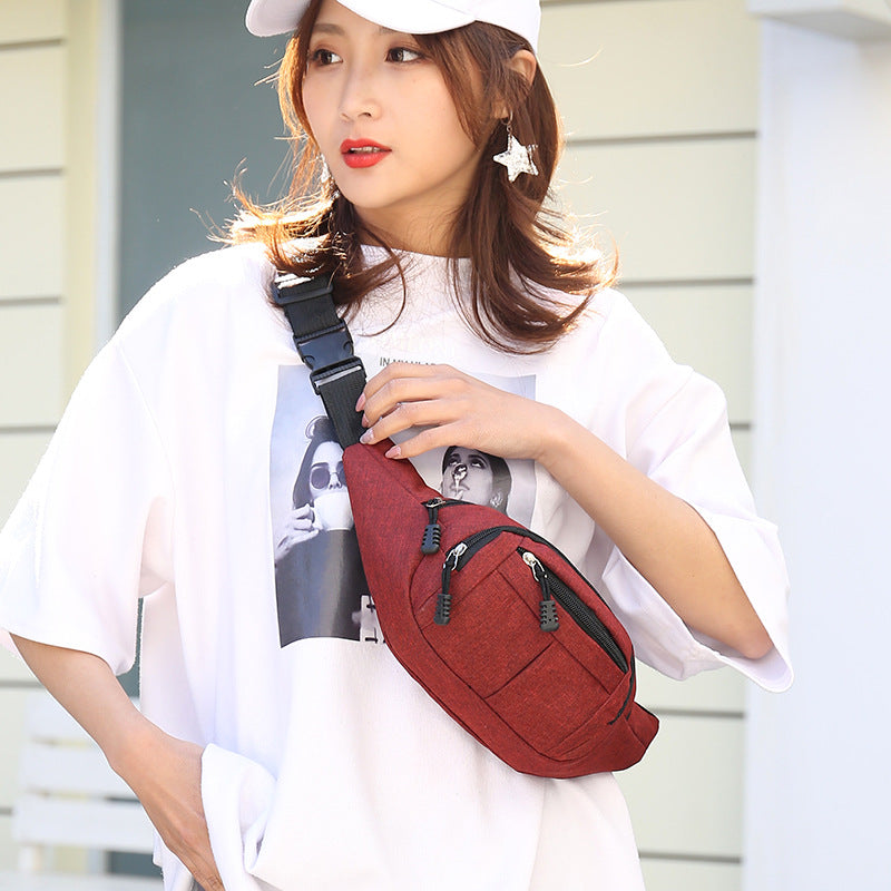 red polyester budget waist bag,custom,model display
