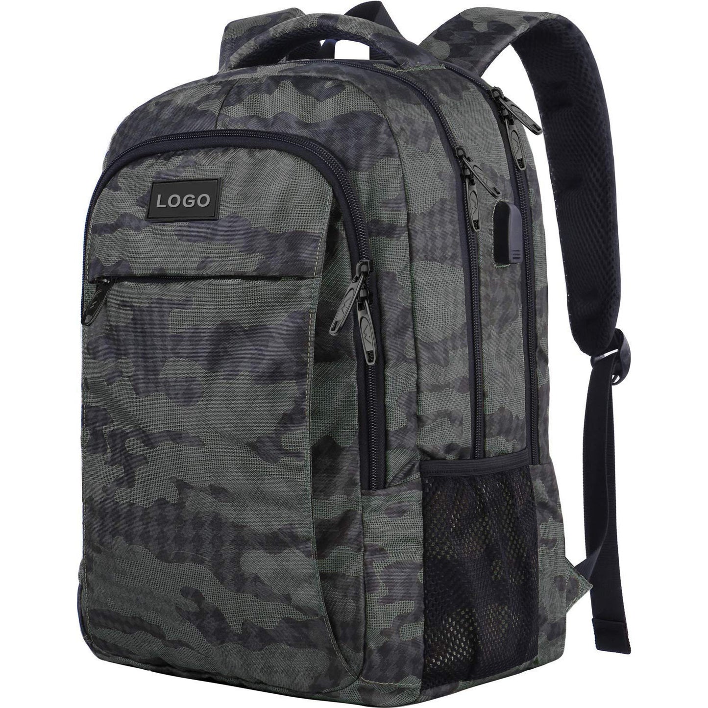 gray saber fanlosn logo large capacity business backpack,custom,side