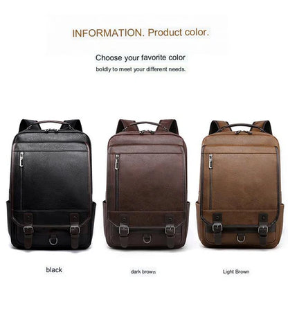 black fanlosn pu leather business backpack men,custom,color display