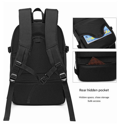 business backpack with rear hidden pocket breathable mesh back panel and adjustable chest strap