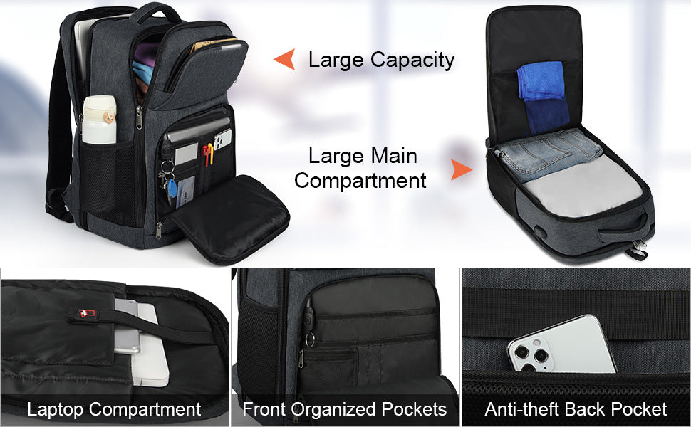 black waterproof fanlosn business travel backpack,custom,detail 03