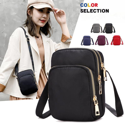 New Style Multi compartment  Women's Crossbody Small Bag Lightweight Shoulder Nylon Fabric Mobile Phone Bag Ladies Wallet