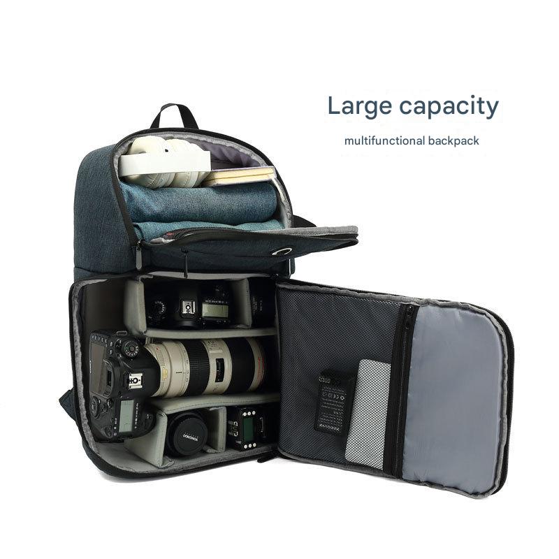 camera backpack with adjustable compartments for camera and lenses