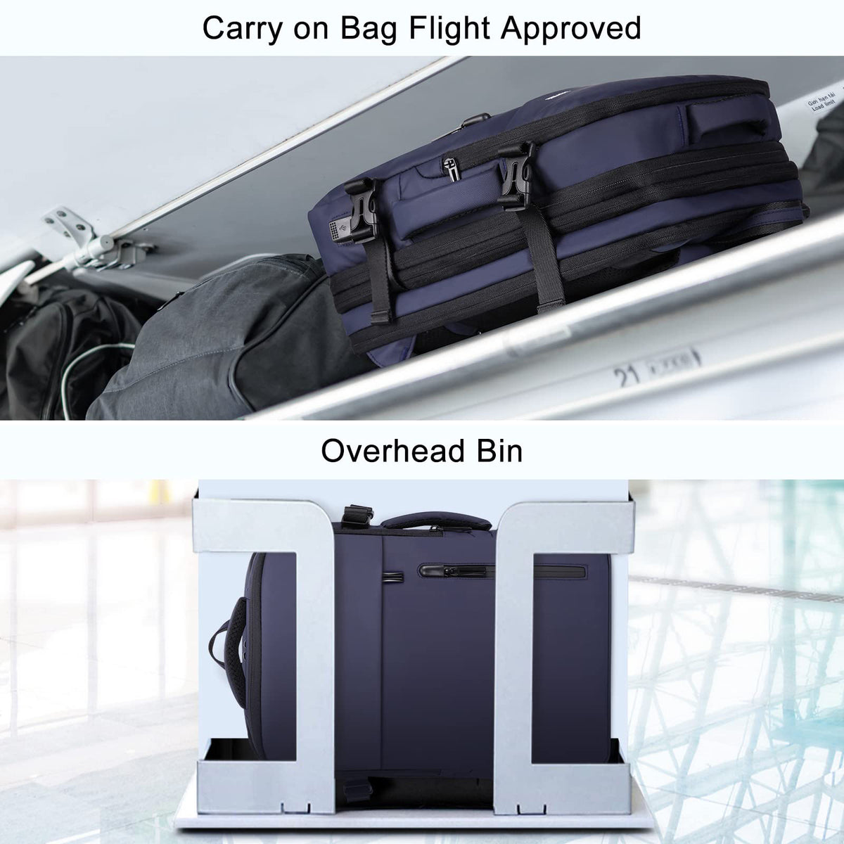 carry on backpack with luggage compatible size for business travel