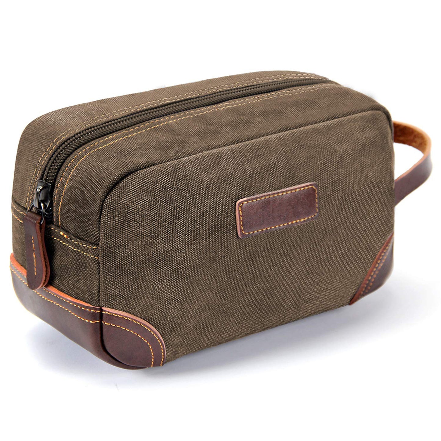coffee canvas dopp kit bag for men's grooming essentials