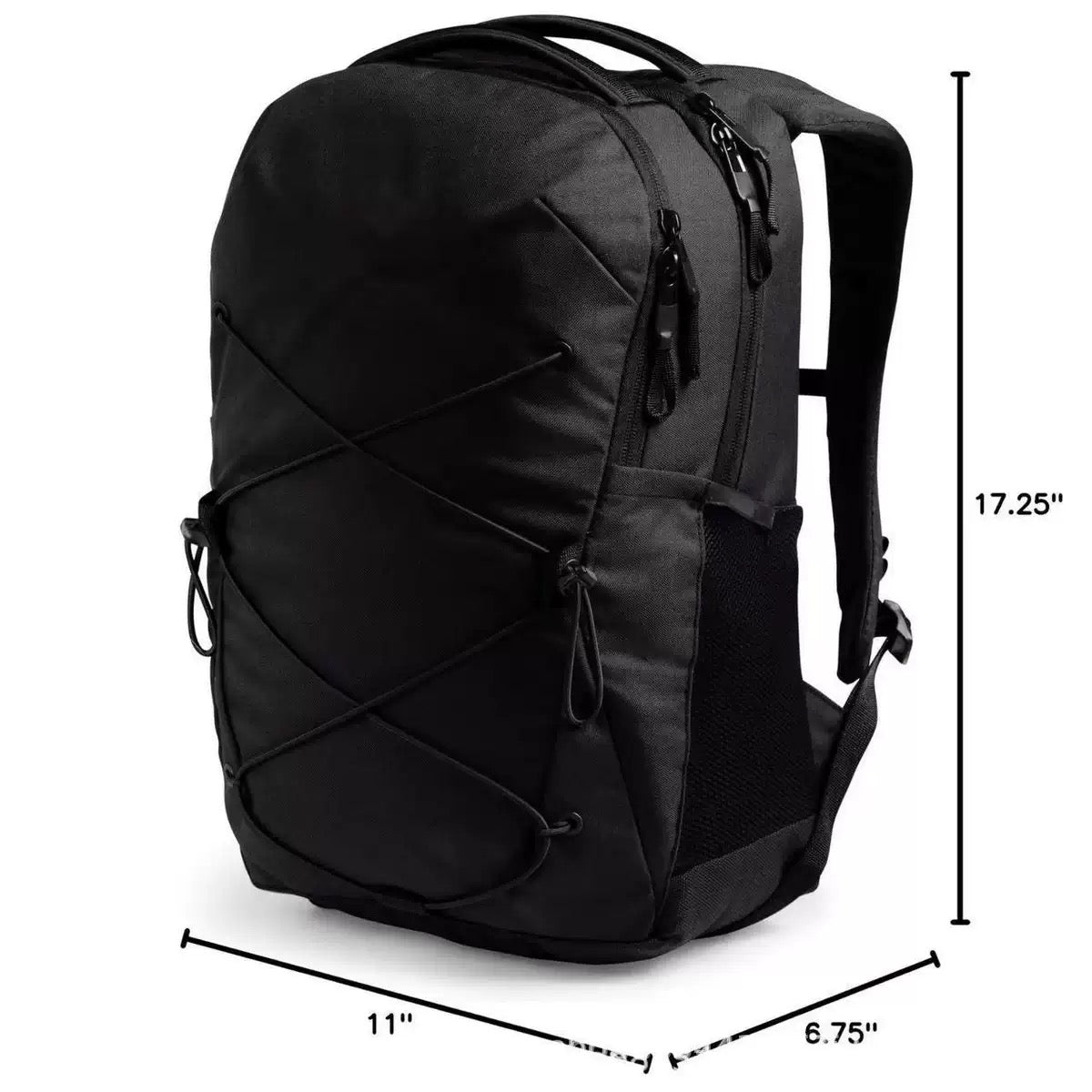 compact laptop backpack measuring 43.8cm height with 28cm width and 17.1cm depth