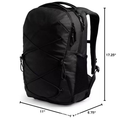 compact laptop backpack measuring 43.8cm height with 28cm width and 17.1cm depth