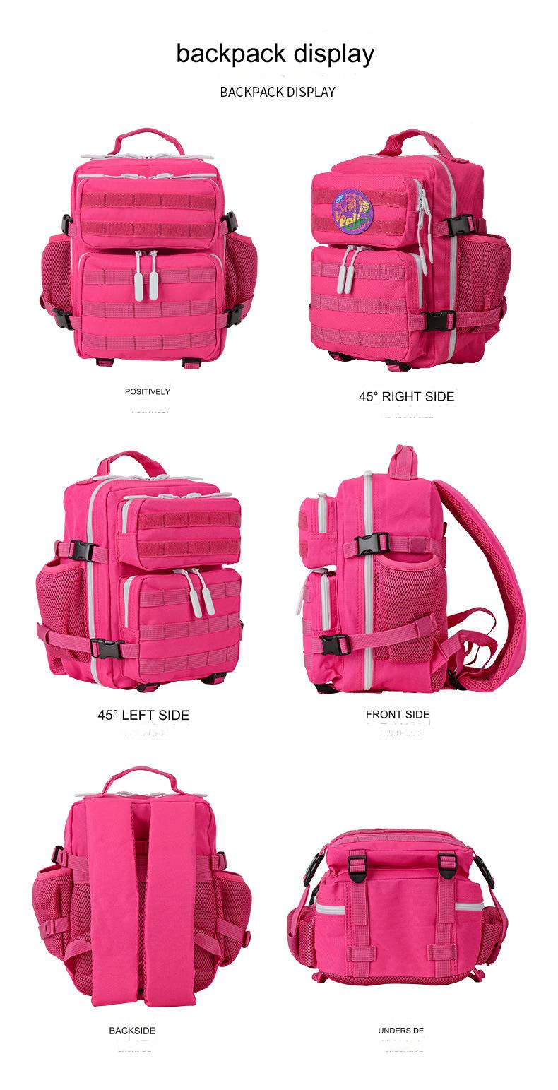 compact mini backpack showing front side back and multiple pocket design