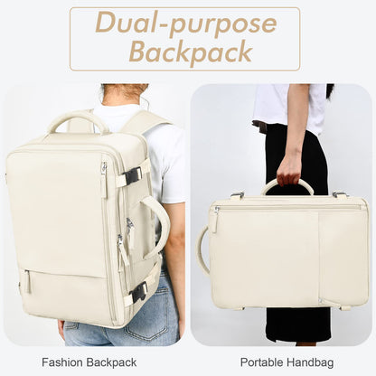 convertible travel backpack with shoulder straps and side handle for backpack or hand carry use