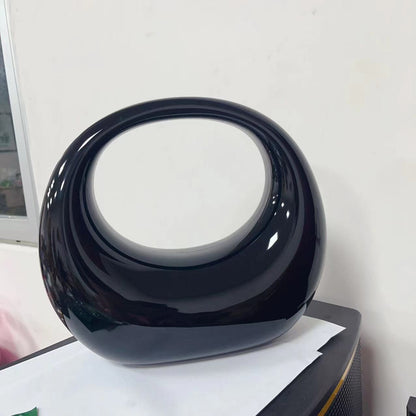 black acrylic crescent bag handbag,women,front
