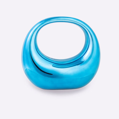 blue acrylic crescent bag handbag,women,front