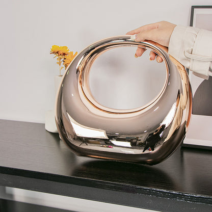 champagne gold acrylic crescent bag handbag,women,front-02