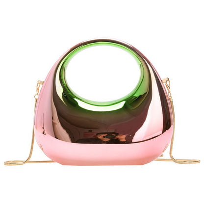 champagne green small size acrylic crescent bag handbag,women,front