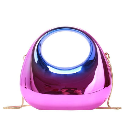 colorful purple blue small size acrylic crescent bag handbag,women,front