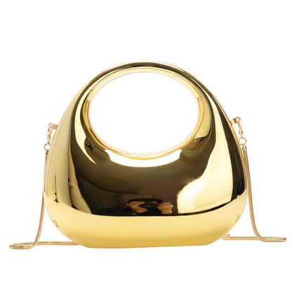 gold small size acrylic crescent bag handbag,women,front