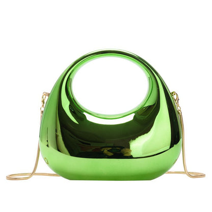 green small size acrylic crescent bag handbag,women,front