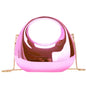 pink small size acrylic crescent bag handbag,women,front