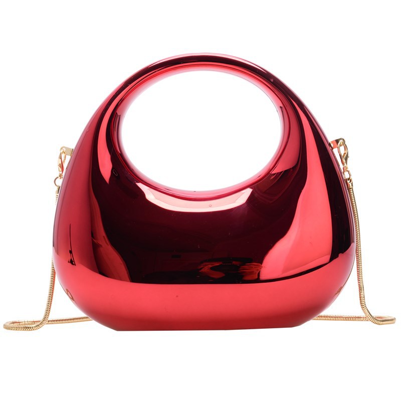red small size acrylic crescent bag handbag,women,front