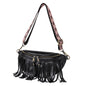 black fanlosn pu leather fringe crossbody bag women,custom,front