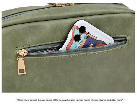 green fanlosn pu leather crossbody bag women,custom,back