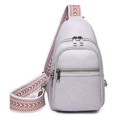 macarons gray pu crossbody chest bag,women,front