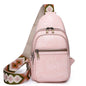 pink​ pu crossbody chest bag,women,front 02