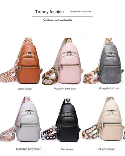 pu crossbody chest bag,women,color display
