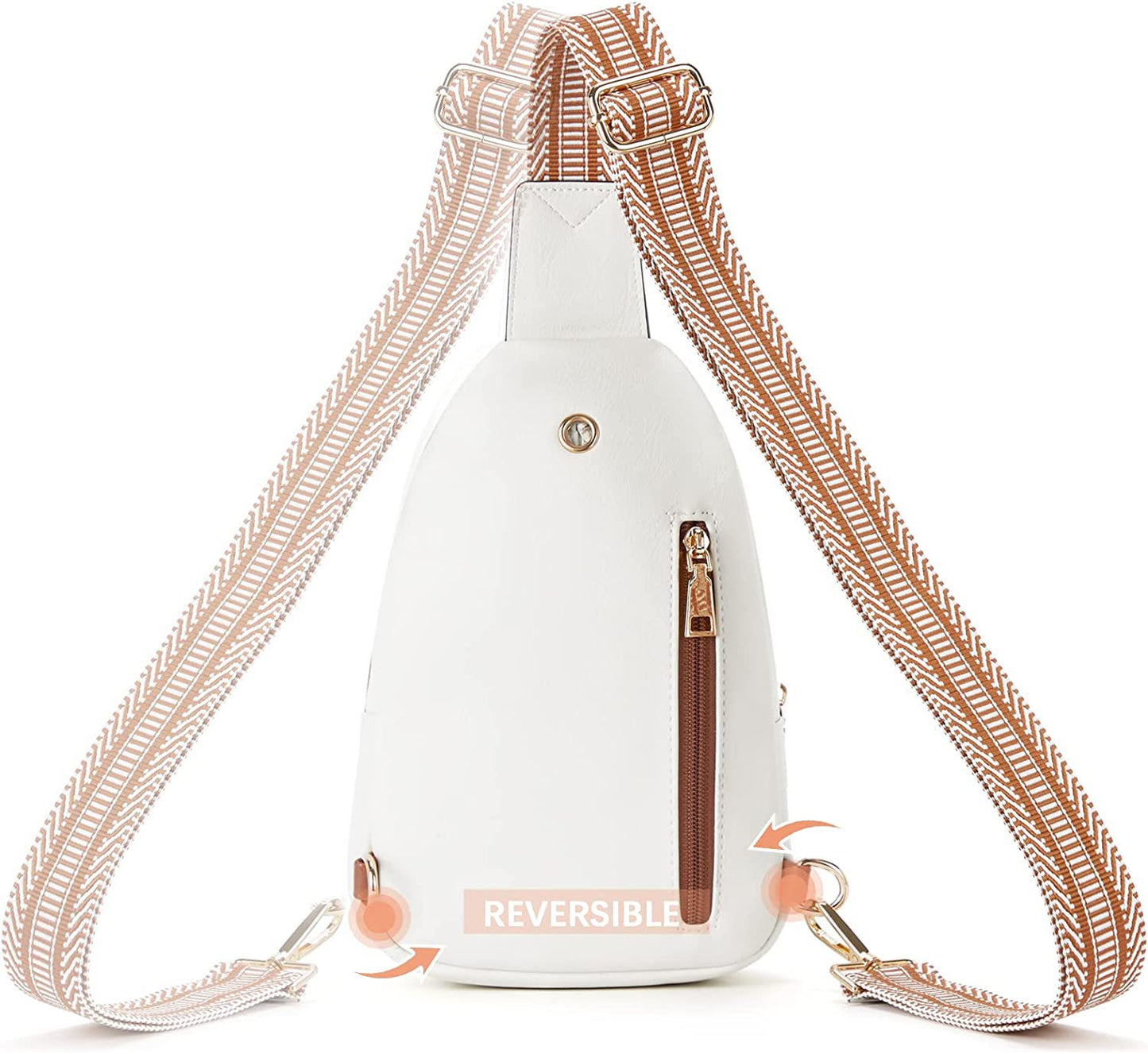 white pu leather crossbody sling bag,women,back