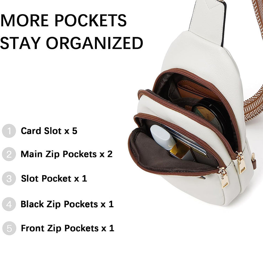white pu leather crossbody sling bag,women,inner