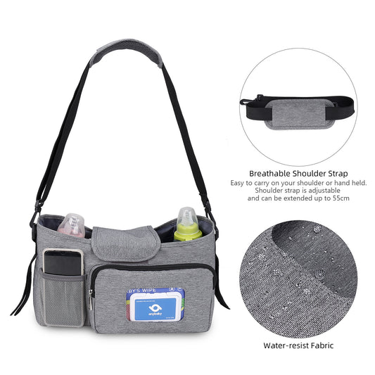 custom baby stroller organizer bag with insulated bottle holders