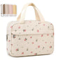 custom beige flower corduroy makeup bags wholesale supplier