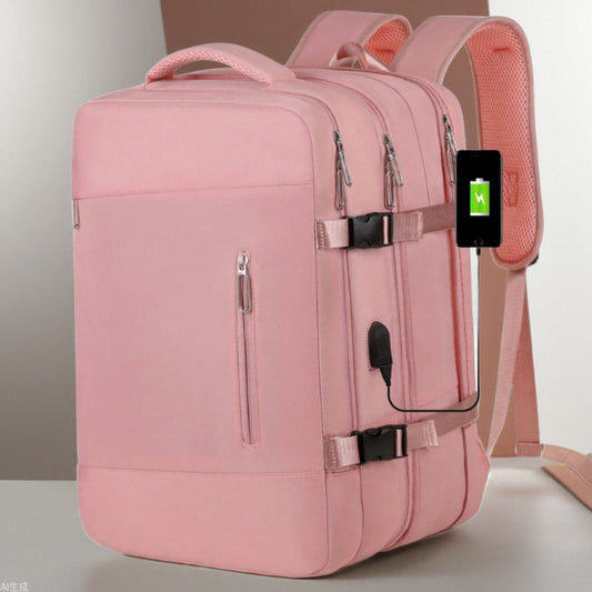 custom expandable business laptop backpack with usb port and large capacity design