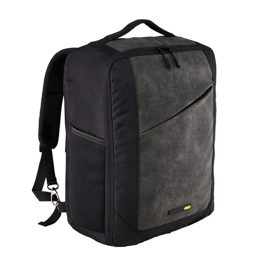 black large size custom black rpet backpack manufacturer with laptop compartment
