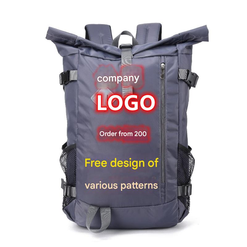 custom logo roll top backpack for wholesale corporate orders