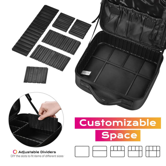 custom professional makeup bag organizer case with adjustable compartments