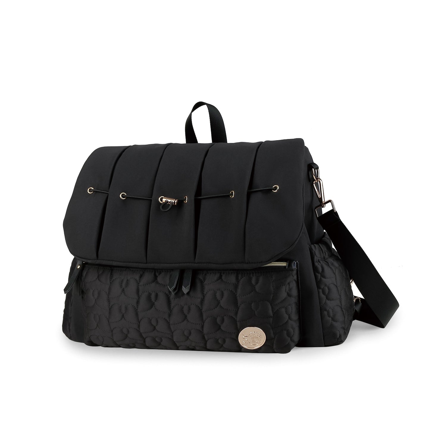 custom quilted diaper bag with insulated pocket and waterproof fabric