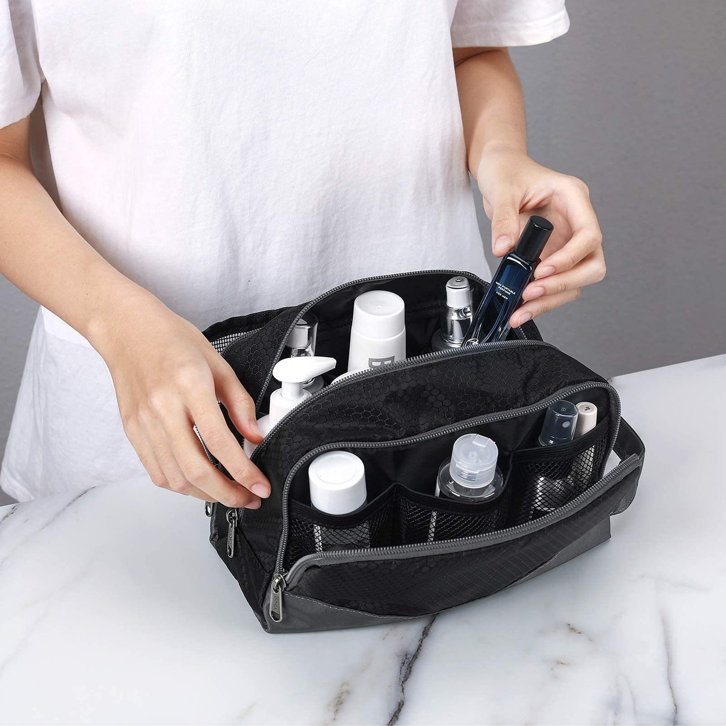 custom toiletry bag for travel and daily cosmetic storage