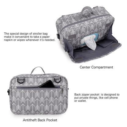 custom waterproof stroller organizer bag with insulated bottle pocket