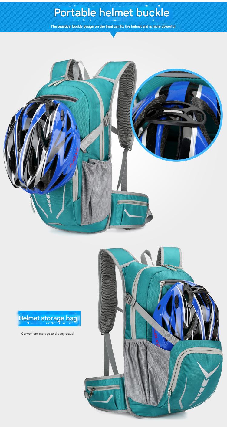 cycling backpack with helmet holder attachment for outdoor riders