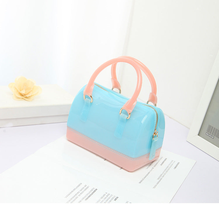 2024 Spring and Summer One Shoulder Crossbody Portable Candy Transparent Mini Mini Pillow Gel Bag