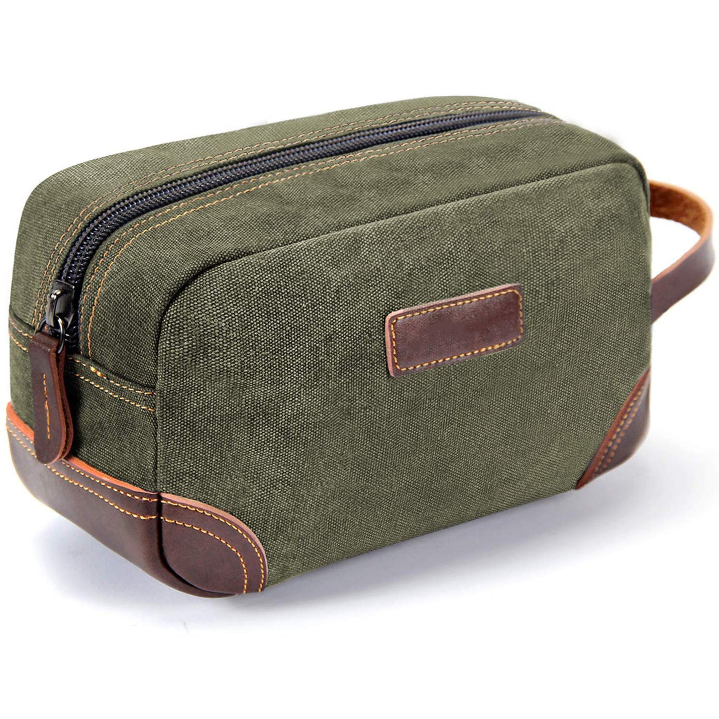 dark green canvas dopp kit bag for men's grooming essentials
