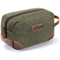 dark green canvas dopp kit bag for men's grooming essentials