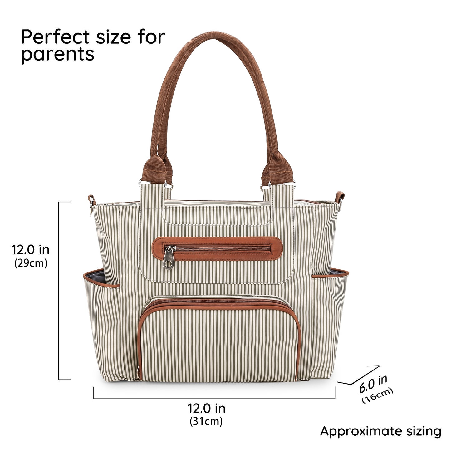 Diaper bag tote dimensions 31 x 16 x 29 cm