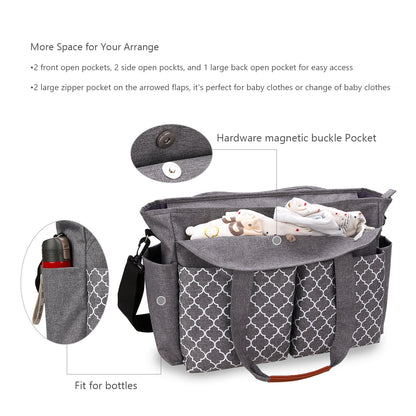 diaper bag organizer with multiple storage pockets for bottles and clothes